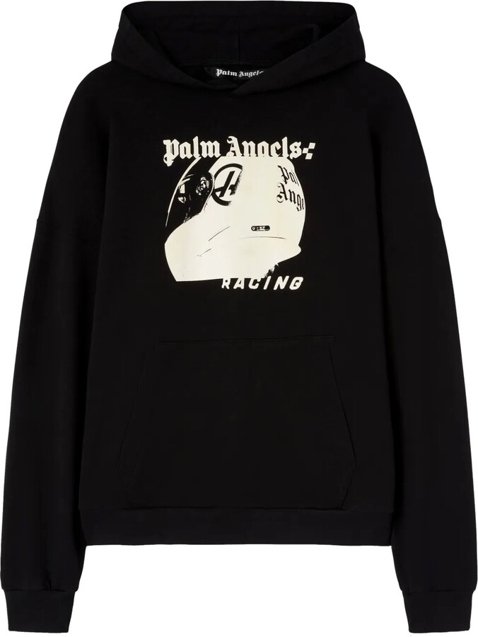 Palm Angels Racing Helmet print hoodie
