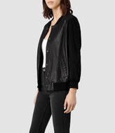 Thumbnail for your product : AllSaints Drey Leather Baseball Jacket