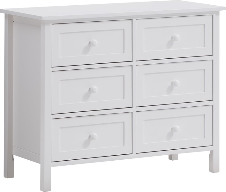 RASOO White Finish 6Drawer Dresser, No Assembly Required ShopStyle