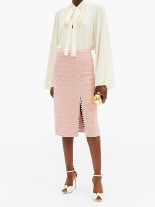 Giambattista Valli Faux Pearl-trimmed Cotton-blend Tweed Midi Skirt - Light Pink