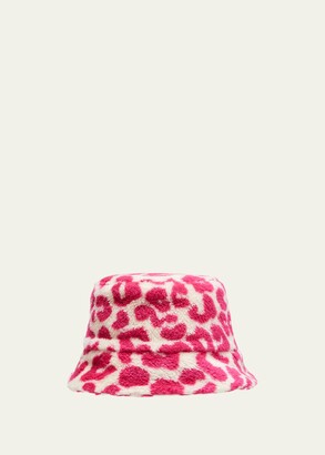 MONCLER GENIUS X JW Anderson Cheetah-Print Bucket Hat with Logo Detail