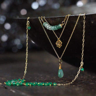 Artique Boutique Emerald And Onyx Layering Necklace Set
