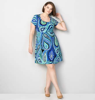 Avenue Abstract Paisley Skater Dress