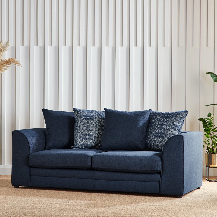 Dunelm Washington Chenille Combo 3 Seater Sofa Navy ShopStyle