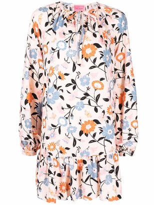 Kate Spade Floral-Print Long-Sleeve Dress