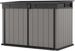 Keter Premier Jumbo 6.2x4.3 ft. Horizontal Durable Resin Outdoor Storage Shed With Floor and Double Doors for Garden Patio Furniture and Tools