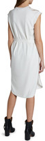 Thumbnail for your product : Chloé Mosaic Wool Twill Tie-Waist Dress