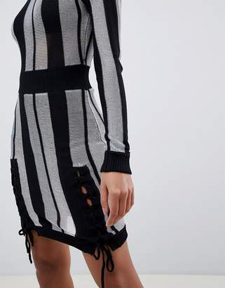 Missguided striped bodycon dress