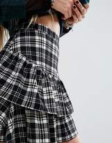 Thumbnail for your product : Reclaimed Vintage Frill Hem Checked Skirt
