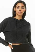 Thumbnail for your product : Forever 21 Mineral Wash Hooded Crop Top