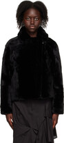 Black Zip-Up Fur Jacket 