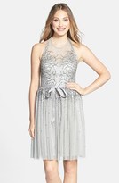 Thumbnail for your product : Adrianna Papell Sequin Woven Halter Dress