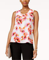 Thumbnail for your product : Kasper Printed Pleat-Neck Top
