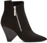 Thumbnail for your product : Saint Laurent Black Suede Niki Asymmetric Boots