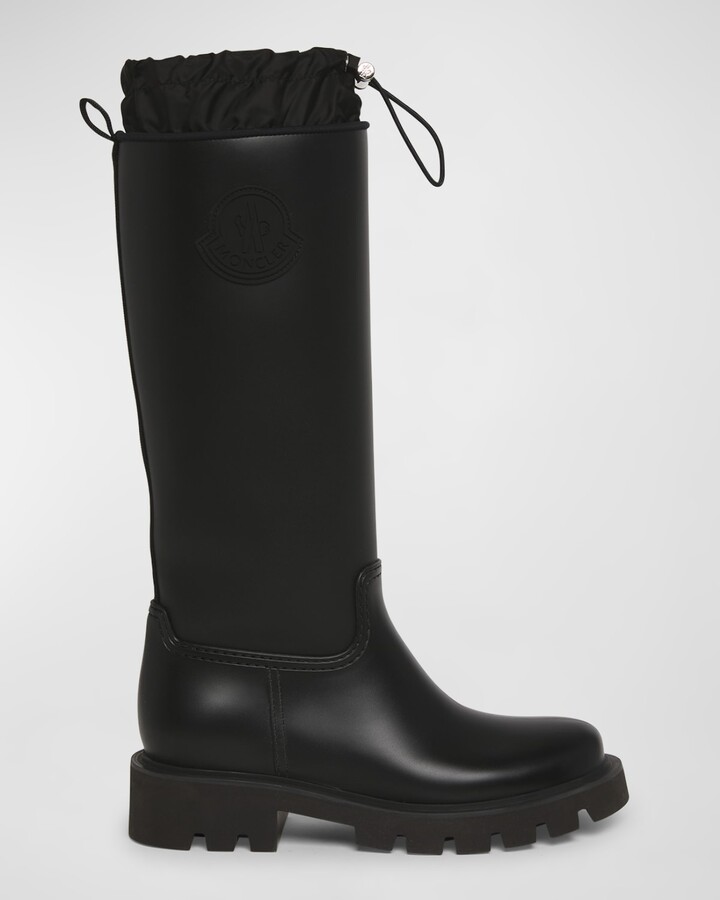 Moncler Kickstream Leather Tall Rain Boots