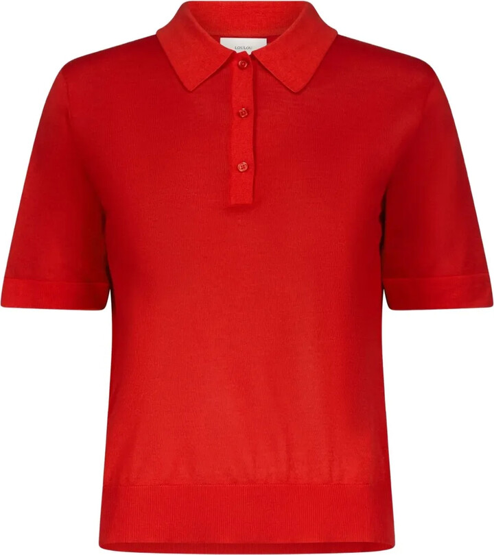 LouLou de Saison Migo button ribbed polo shirt