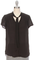 Thumbnail for your product : Joie Davana Short Sleeve Button Front Tie Top