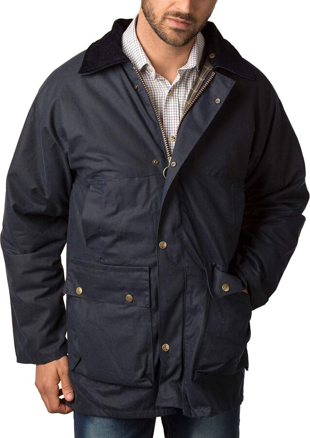 Rydale Men's Thirsk Classic Wax Jacket Waxed Cotton Country Check