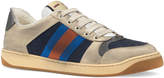 Thumbnail for your product : Gucci Men's Screener Distressed Leather Web Sneakers