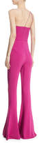 Thumbnail for your product : Cushnie Stretch Cady Flare Jumpsuit w/ Asymmetric Cutout