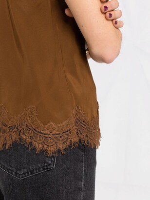 Gold Hawk Lace-Panel Camisole