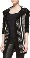 Thumbnail for your product : Sofia Cashmere Long Southwestern Woven Cashmere Cardigan