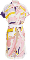 Thumbnail for your product : Emilio Pucci Belted Printed Cotton-blend Gauze And Poplin Shirt Dress
