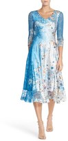 Thumbnail for your product : Komarov Women's Floral Print Lace & Charmeuse A-Line Dress
