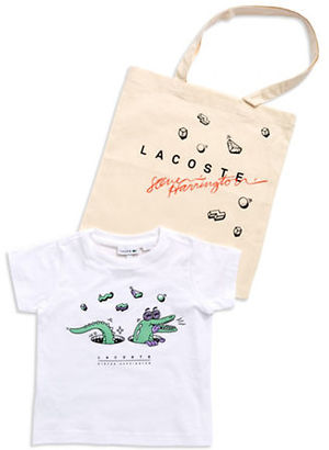 Lacoste Boys 2-7 2-Piece Tee and Tote Set