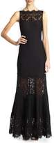 Thumbnail for your product : Tadashi Shoji Lace-Inset Sleeveless Gown