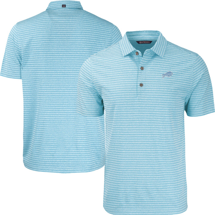 Cutter & Buck Men's Mint Buffalo Bills Forge Eco Heathered Stripe Stretch Recycled Polo