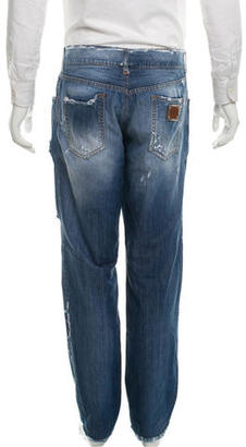 Dolce & Gabbana Distressed Tapered-Leg Jeans