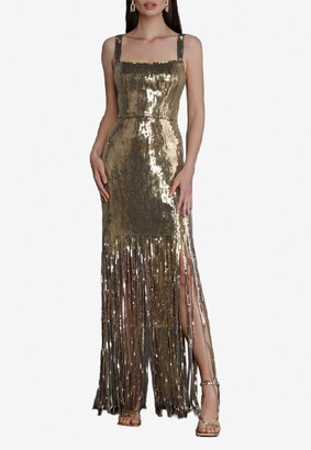 Bronx and Banco Cherie Fringed Sequined Maxi Dress