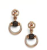 Thumbnail for your product : Gucci Horsebit Black Diamond & 18K Rose Gold Drop Earrings