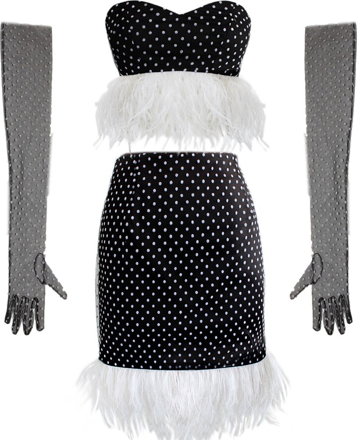 Xaatren Day Of The Dead Kostüm-Set Für Frauen - Inkl. Rock, Handschuhe, Strumpf, Gesichtstattoos & Schleier