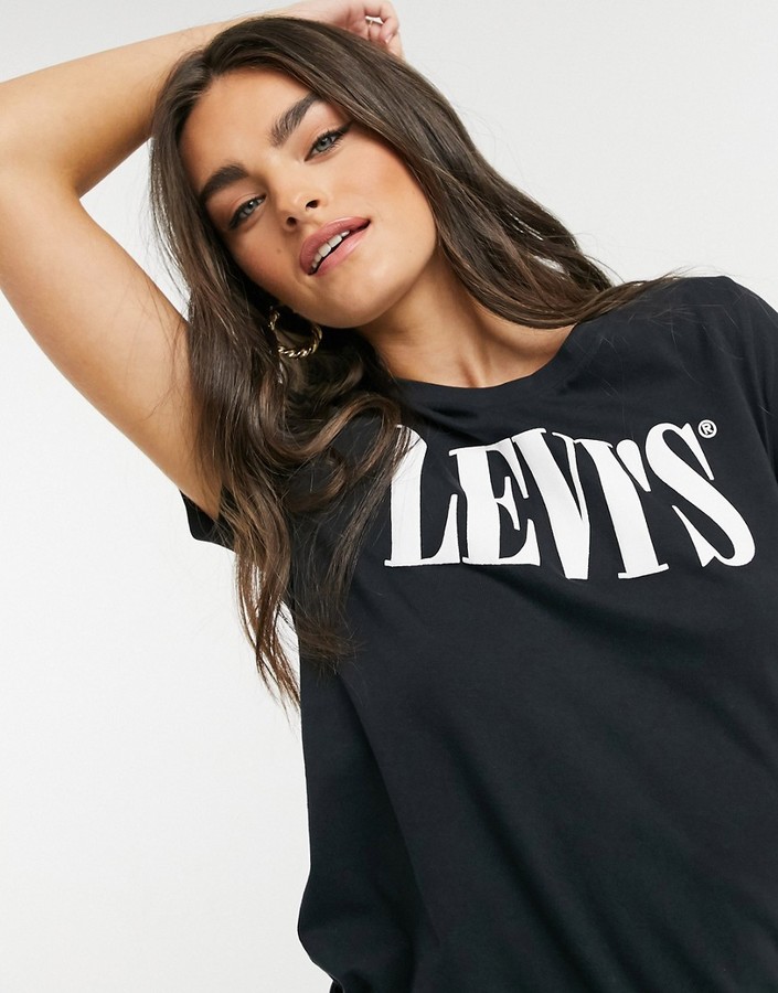 Levi's Perfect 90's logo tee in black - ShopStyle T-shirts