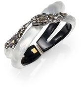 Thumbnail for your product : Alexis Bittar Imperial Noir Lucite, Labradorite & Crystal Lace Snake Wrap Bangle Bracelet