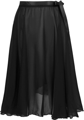 TiaoBug Adult Ladies Women's Chiffon Ballet Skirt Wrap Over Scarf with  Waist Tie Training Dance Skirt Black-Long Skirt One Size - ShopStyle