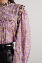 Thumbnail for your product : Etoile Isabel Marant Vega Pintucked Floral-print Cotton-voile Blouse - Lilac