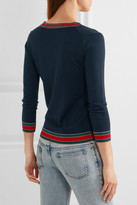 Thumbnail for your product : Gucci Striped Wool Sweater - Midnight blue
