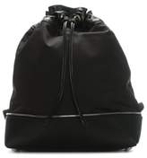 Robert Clergerie Doly Black Leather & Canvas Drawstring Backpack