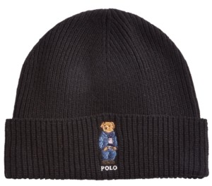 men's polo bear blue jean jacket cuffed hat