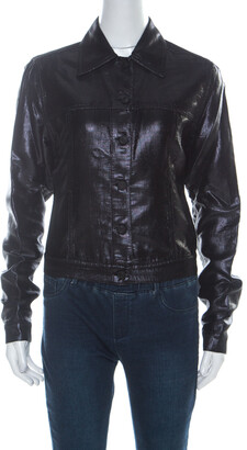 Gucci Black Lurex Knit Shiny Look Jacket M