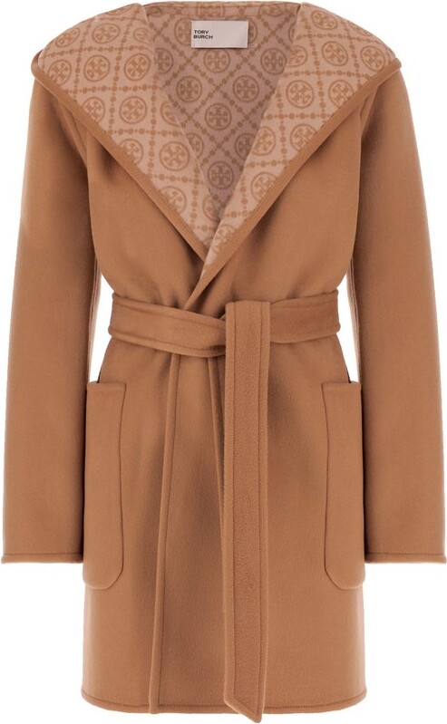 Tory Burch Monogram Jacquard Belted Coat