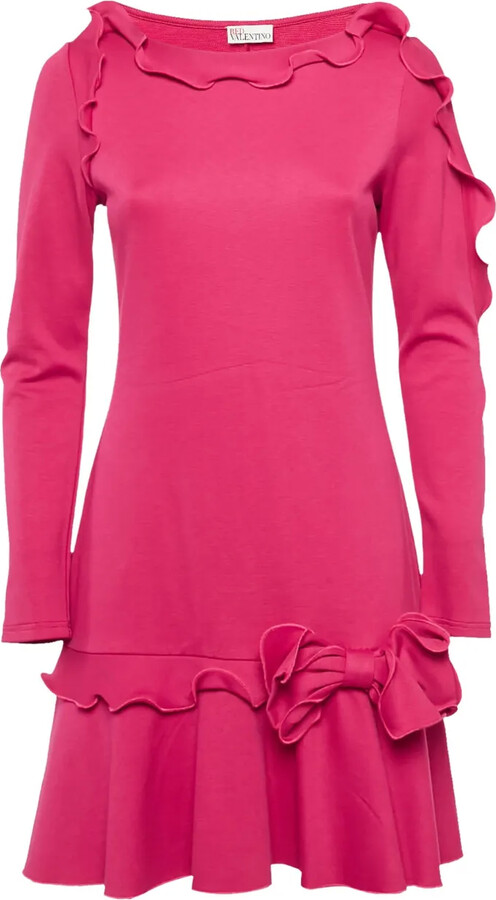 RED Valentino Flounce-Trim Bow Dress