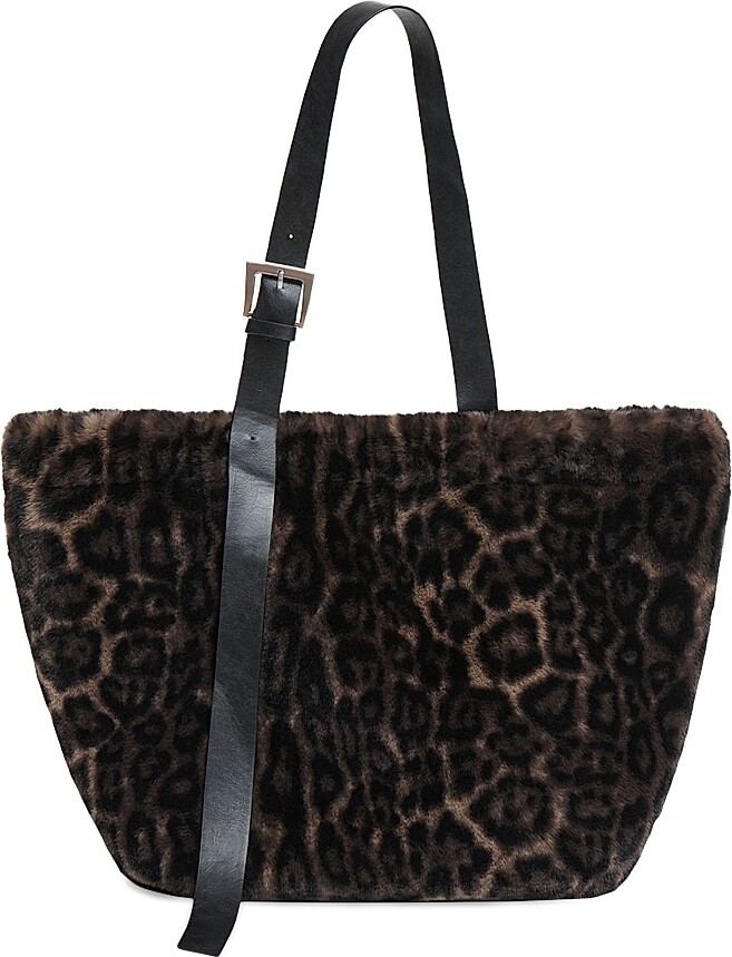 Apparis Women's Esti Leopard-Print Faux-Fur Tote Bag - Dark Leopard