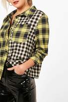 Thumbnail for your product : boohoo Emery Gingham & Check Asymetric Shirt