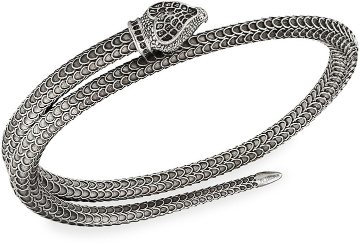 Gucci GGard Snake Motif Sterling Silver Bracelet - ShopStyle Jewelry