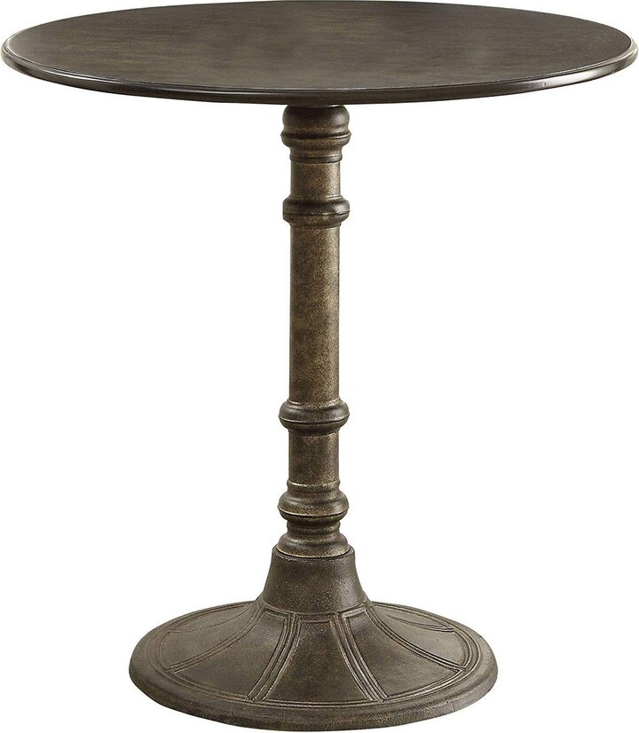 Round Transitional MDF and Metal Bistro Dining Table 30 H x 30 W x 30