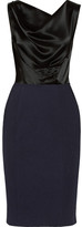 Thumbnail for your product : Nina Ricci Two-tone draped satin and cotton-jacquard dress